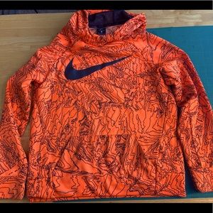 NIKE DRI-FIT BRIGHT ORANGE HOODED SWEATSHIRT SIZE YOUTH XL